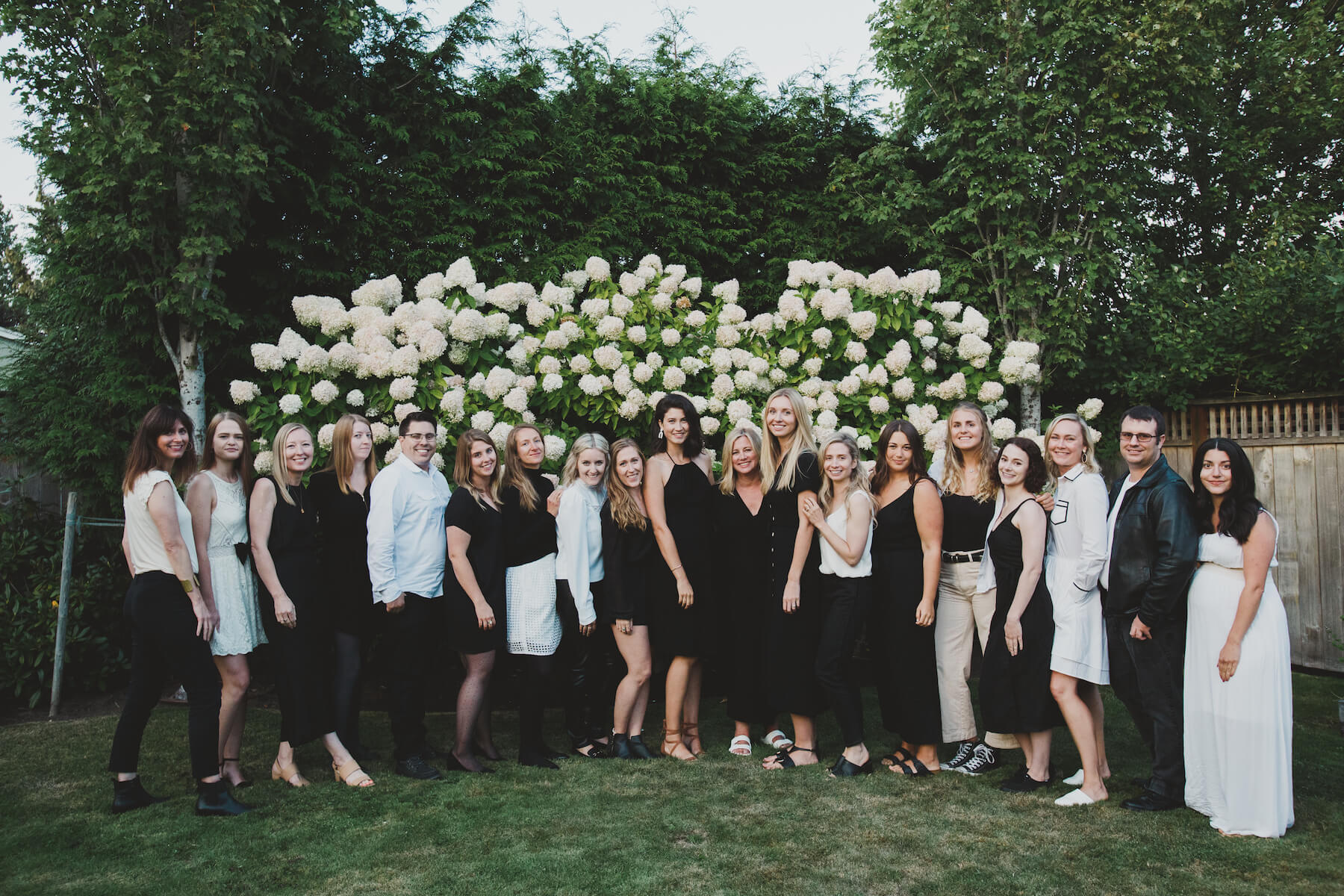 team photo at garden party