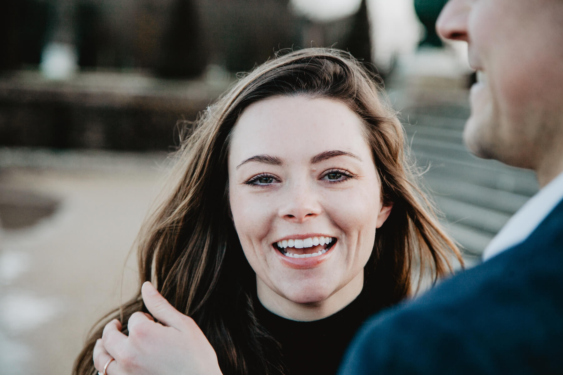 A close up of a woman smiling in Paris, France