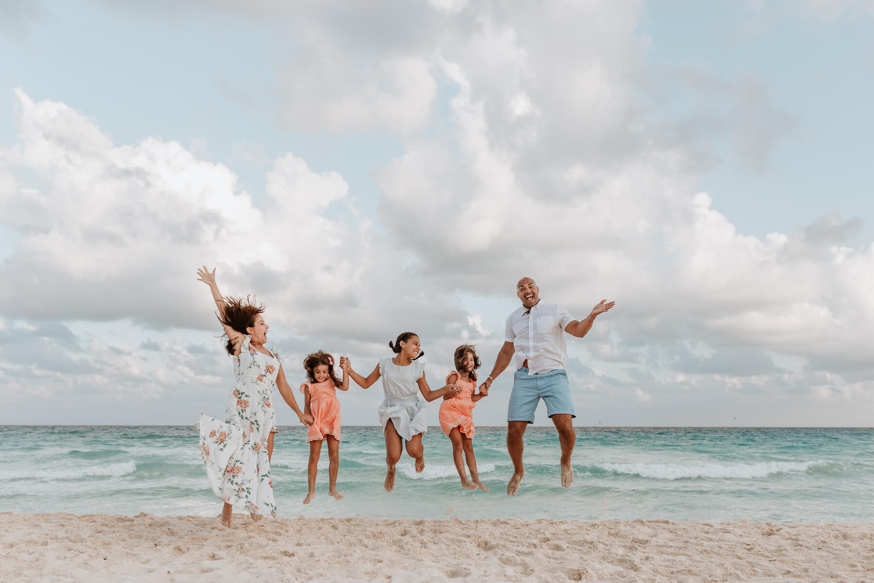 Family in Cancun Mexico